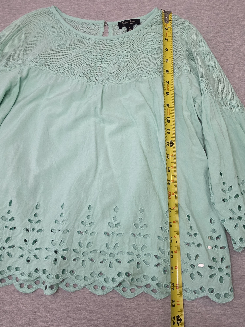 Jessica Simpson Mint Eyelet Embroidered Tunic Perfect For Summer Or Fall Size Sm - Picture 9 of 9